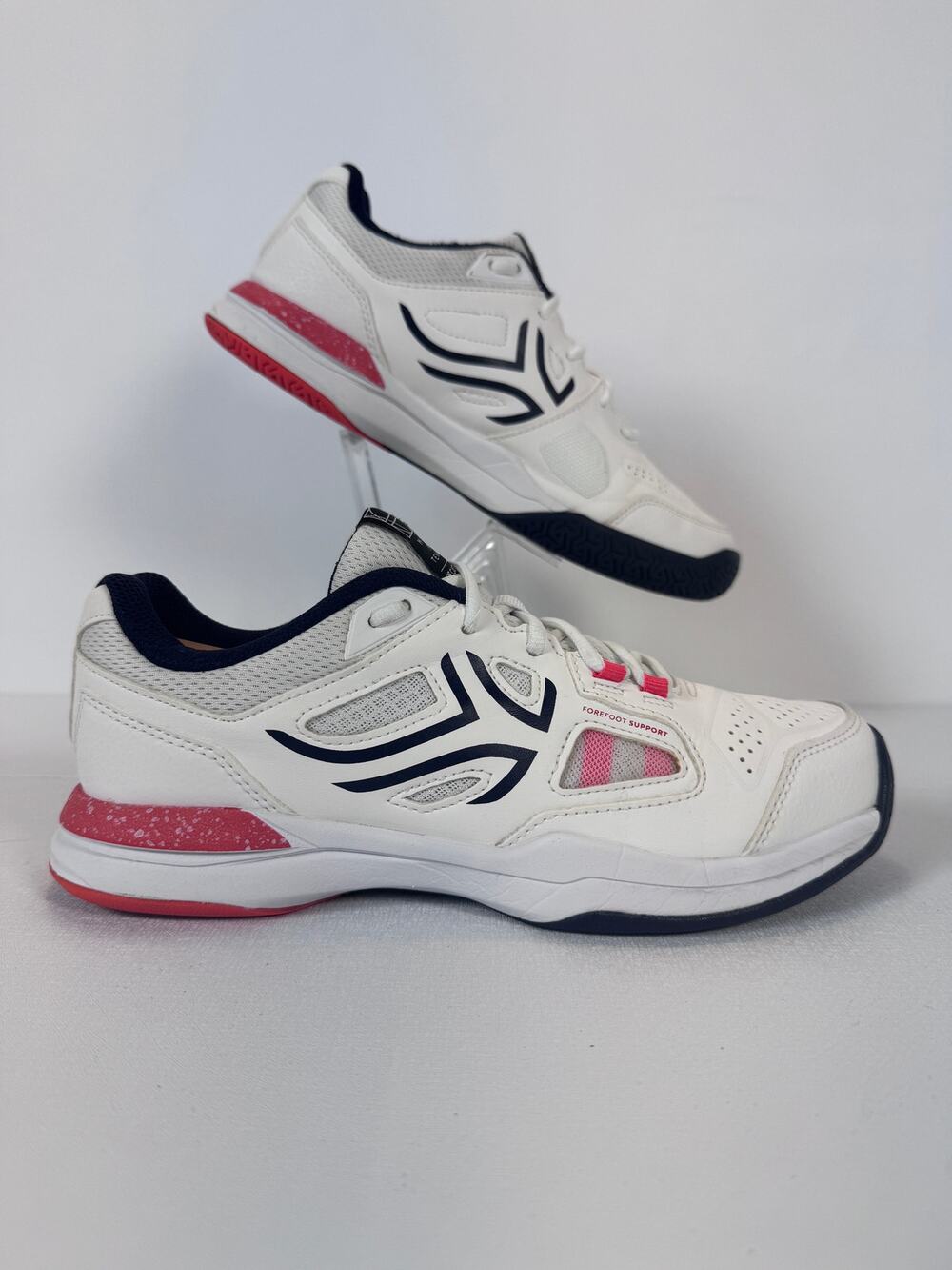 Artengo Decathlon TS500 Women’s Tennis Shoes Forefoot Support White Pink 8